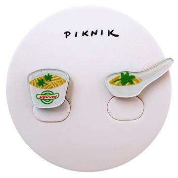 日日野餐 PIKNIK ピアス／イヤリング 台湾B級グルメ・麺線｜日日野餐 PIKNIK 耳環／耳夾 台灣文化系列 台灣小吃麵線羹