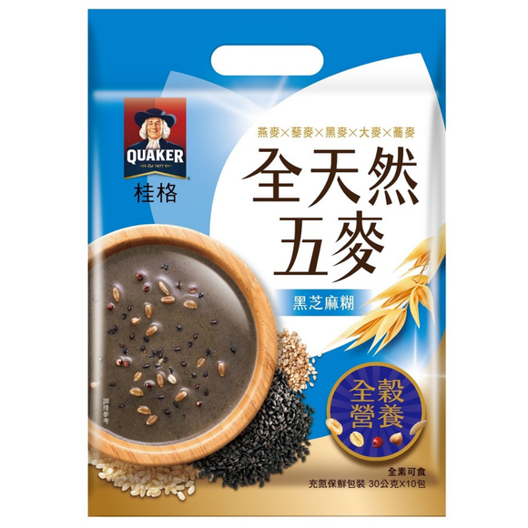 台湾QUAKER クエーカー 黒ごま穀物ドリンク・黒芝麻糊｜桂格五麥穀珍 黑芝麻糊 300g（30gx10パック）