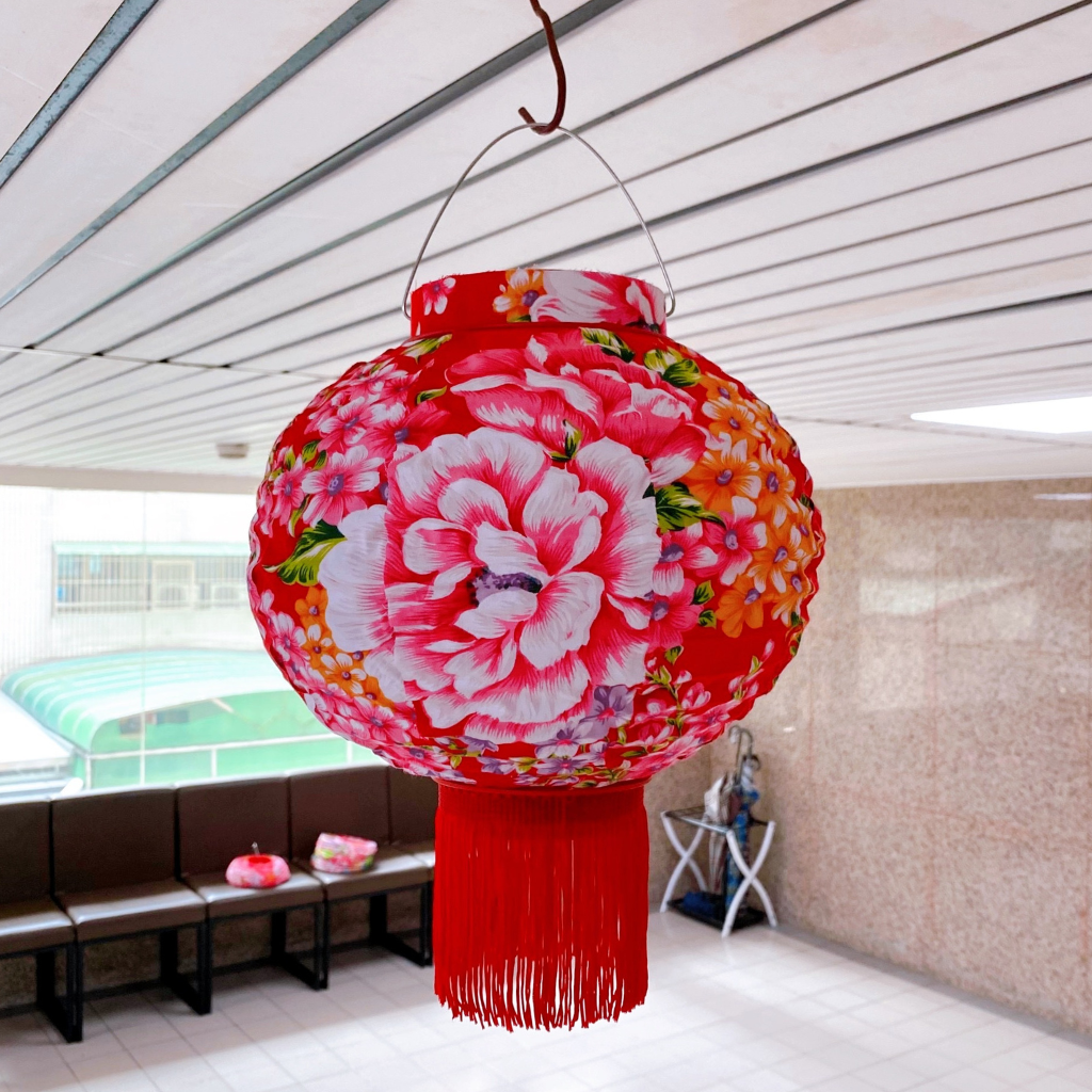客家花布柄 ハンドメイド 提灯(ランタン)|カラー:ブルー・レッド 客家花布柄 ハンドメイド 提灯(ランタン)|カラー:ブルー・レッド