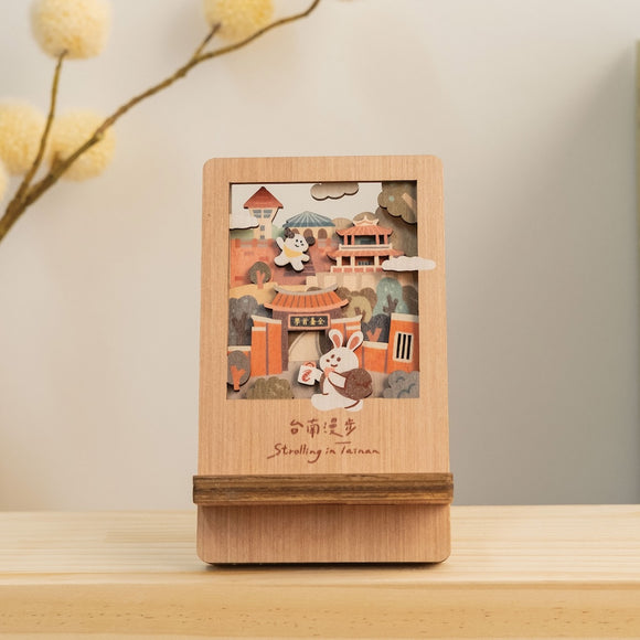 遊木時光 WOOD TIME 台湾ミニ風景 木製スマホスタンド 台南さんぽ｜台灣微風景木製手機架 台南漫步