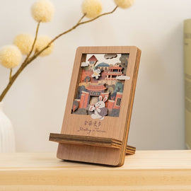 遊木時光 WOOD TIME 台湾ミニ風景 木製スマホスタンド 台南さんぽ｜台灣微風景木製手機架 台南漫步