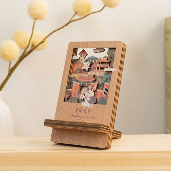 遊木時光 WOOD TIME 台湾ミニ風景 木製スマホスタンド 台南さんぽ｜台灣微風景木製手機架 台南漫步