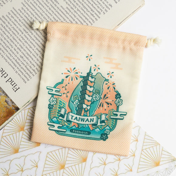 猴子設計 Monkey Design 台湾巾着ポーチ 台北101 ｜台灣小物袋 台灣101