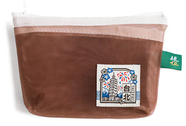 猴子設計 Monkey Design 台湾漁師網バッグ地 コインケース（ポーチ・小銭入れ） 台北花火（マロンブラウン）｜寶島包 煙火台北（栗棕）