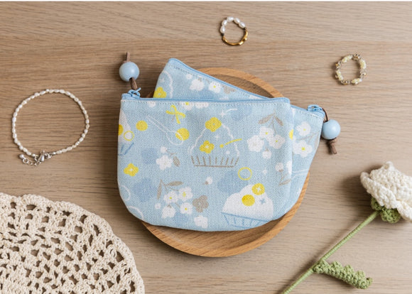 好感良物 Soft living 丸底コインポーチ マンゴーかき氷フローラル｜圓底零錢包 芒果冰花花