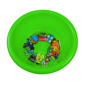 台湾製 レトロ 昔懐かしイラスト柄 湯おけ（レッド・グリーン・ブルー・ピンク）｜※柄はランダム出荷｜台灣製 古早味印花浴盆 卡通圖案（顏色：紅・綠・黃・桃紅）｜※圖案隨機