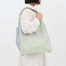 印花楽 肩掛けエコバッグ レトロタイル9号 古民家ホワイトグリーン｜中型側揹背心袋 老磁磚9號 古宅白綠