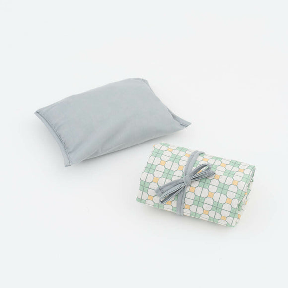 印花楽 肩掛けエコバッグ レトロタイル9号 古民家ホワイトグリーン｜中型側揹背心袋 老磁磚9號 古宅白綠