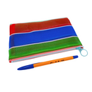 台湾漁師網バッグ地 仕切り付マルチポーチ｜茄芷袋拉鍊包（本体・ファスナーの色はランダム出荷）※ご購入の場合、色の原因で返品・交換は対応不可