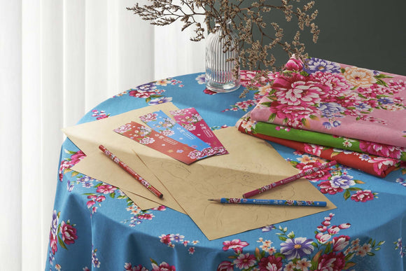 レトロ可愛い 台湾 利百代 台湾花布（客家花布）柄鉛筆｜利百代 台灣花布鉛筆組｜硬度：2B