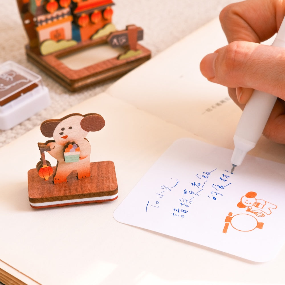 遊木時光 WOOD TIME 台湾風景 木製スタンプ収納セット 天燈（ランタン