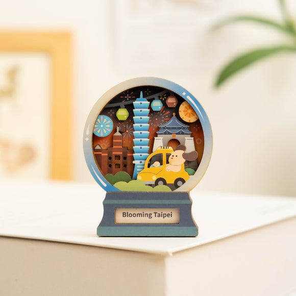 遊木時光 WOOD TIME 台湾ミニ風景 木製マグネット 台北｜台灣微風景木製磁鐵 綻放台北
