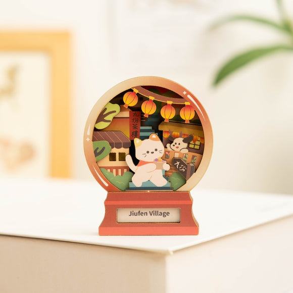 遊木時光 WOOD TIME 台湾ミニ風景 木製マグネット 九份｜台灣微風景木製磁鐵 九份山城