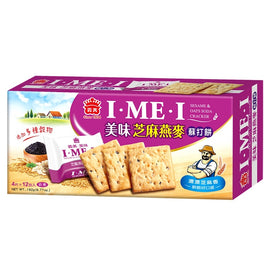 義美IMEI クラッカー 黒ごまオートミールソーダ｜義美 美味蘇打餅乾 芝麻燕麥 192g｜12パック入り（個包装）