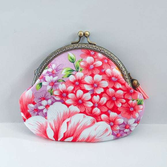 Hakka Rainy 客家花布 がま口ポーチ｜古銅金口金包｜台湾花布