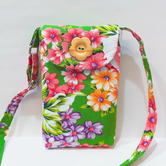 Hakka Rainy 客家花布 スマホショルダーバッグ（サコッシュ）｜手機肩背包｜台湾花布