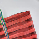 台湾製 ストライプ柄（ブラック・レッド）漁師網 ナイロンバッグ (茄芷袋)｜Sサイズ｜紅黑條紋 茄芷袋