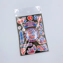 台湾テーマ ステッカーパック 22種類デザインステッカー入（台湾製）｜台灣貼紙包（紅藍）
