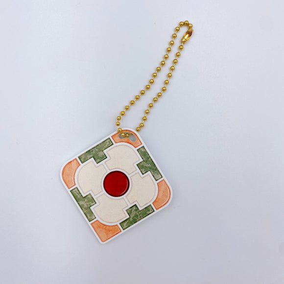 台湾マジョリカタイル柄 キーホルダー型 台湾交通系ICカード 旭日碧衍（シュージビーエン）｜台灣花磚造型悠遊卡