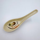 台湾レトロ メラミン製 台湾レンゲ いちばん文字・なす柄｜台灣路邊攤用 美耐皿台式湯匙 一番平假名・茄子