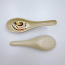 台湾レトロ メラミン製 台湾レンゲ いちばん文字・なす柄｜台灣路邊攤用 美耐皿台式湯匙 一番平假名・茄子