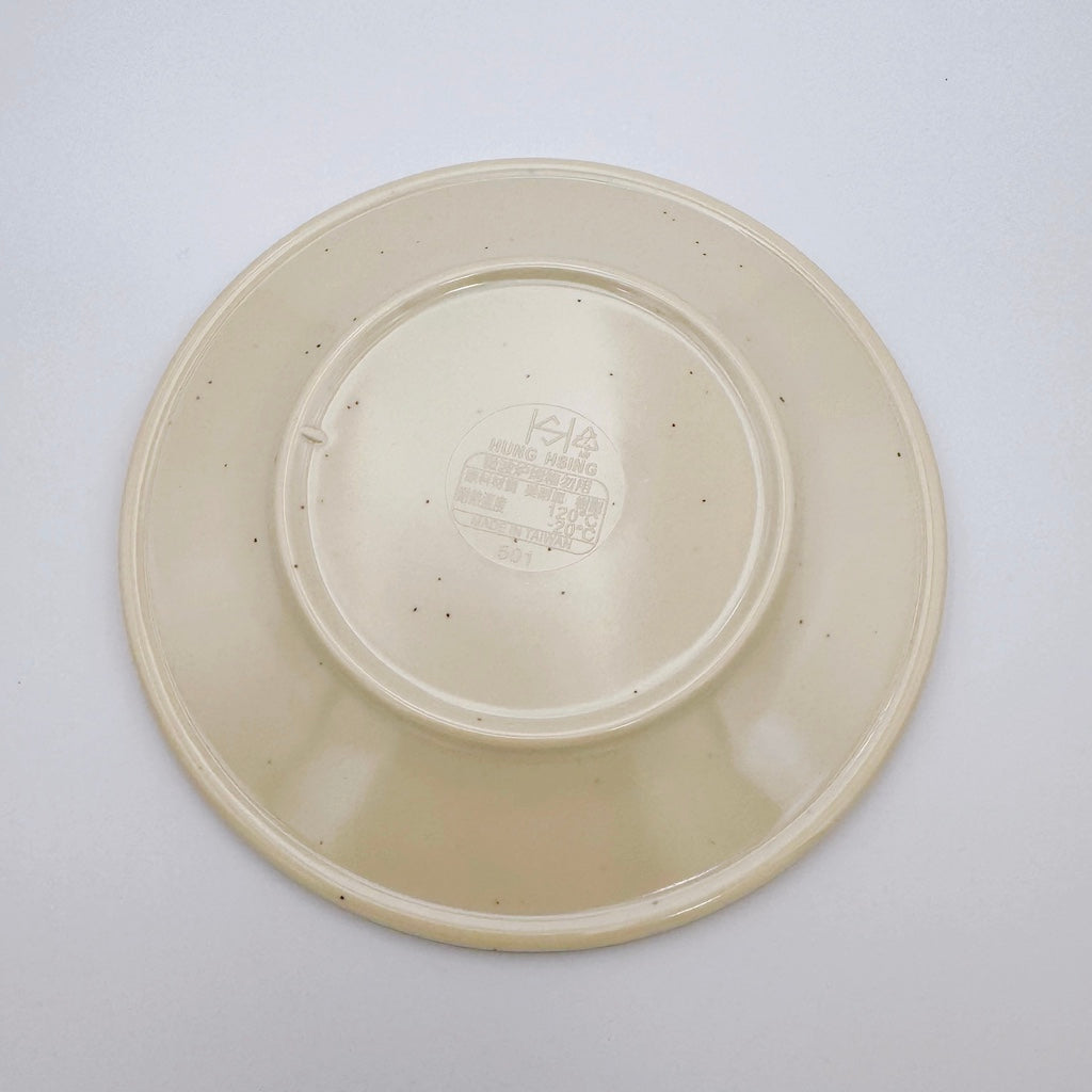 台湾レトロ メラミン製 小円皿 おいしい文字・なす柄｜台灣路邊攤用 美