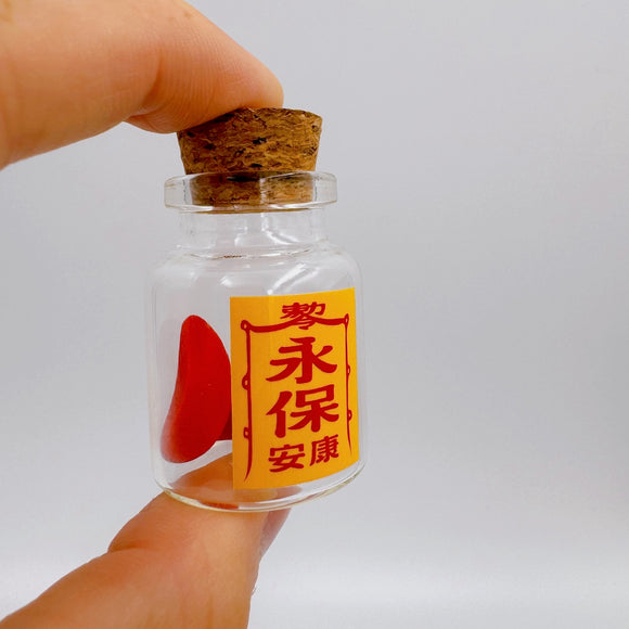 台湾ポエ占い用 瓶入りミニポエ 筊杯（ジャオペイ）｜祈福平安 迷你筊杯（ラベル吉祥もんじ6種類から選べる）