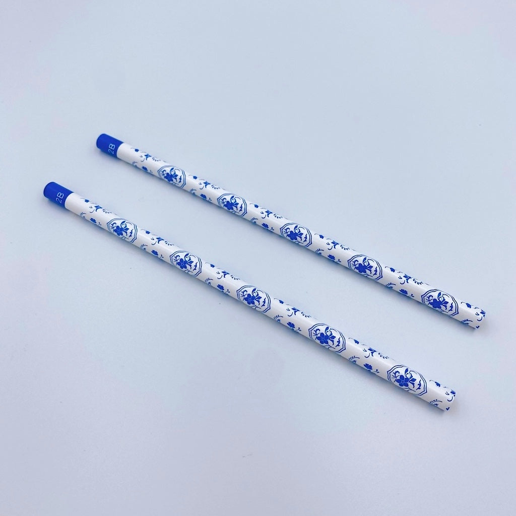 レトロ可愛い 台湾 利百代 青花磁器柄鉛筆｜利百代 青花瓷水性漆鉛筆