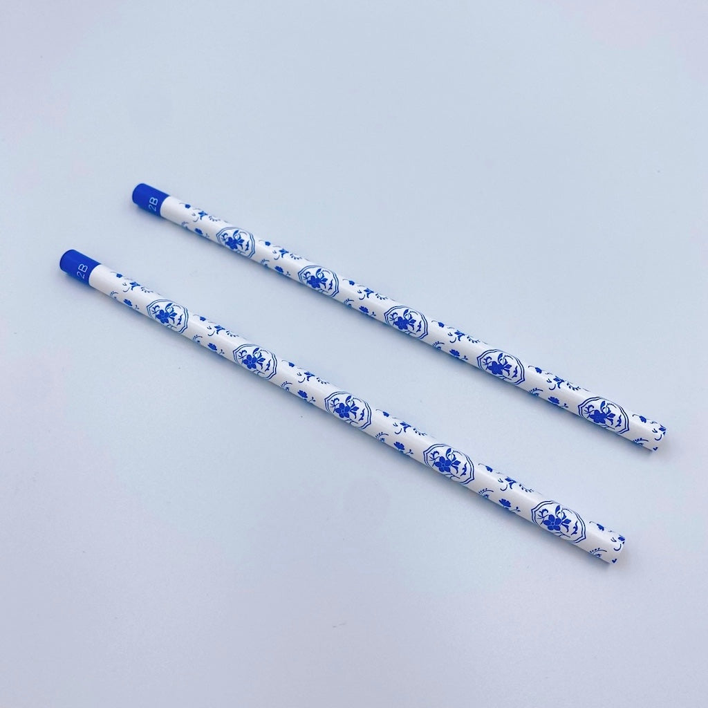 レトロ可愛い 台湾 利百代 青花磁器柄鉛筆｜利百代 青花瓷水性漆鉛筆｜硬度：2B