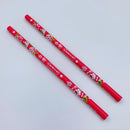 レトロ可愛い 台湾 利百代 台湾花布（客家花布）柄鉛筆セット｜カラー：赤・青・桃色｜利百代 客家花布 鉛筆｜硬度：2B
