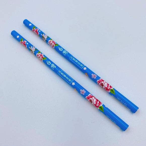 レトロ可愛い 台湾 利百代 台湾花布（客家花布）柄鉛筆セット｜カラー：赤・青・桃色｜利百代 客家花布 鉛筆｜硬度：2B