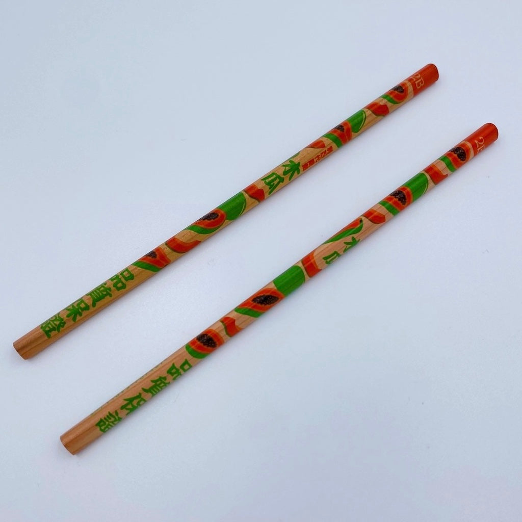 レトロ可愛い 台湾 利百代 台湾果物（パパイヤ）柄鉛筆｜利百代 台灣水果 木瓜 鉛筆｜硬度：2B