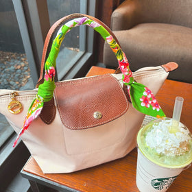 Hakka Rainy 客家花布 バッグスカーフ（ツイリースカーフ）｜多功能棉質絲巾（包包裝飾）｜台湾花布