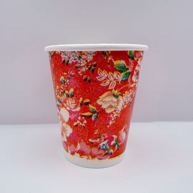 台湾 客家花布柄 紙コップ 10個入セット（台湾花布）｜台灣客家花布圖案紙杯 10個入