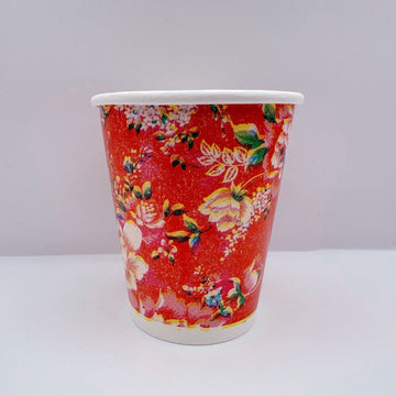 台湾 客家花布柄 紙コップ 10個入セット（台湾花布）｜台灣客家花布圖案紙杯 10個入