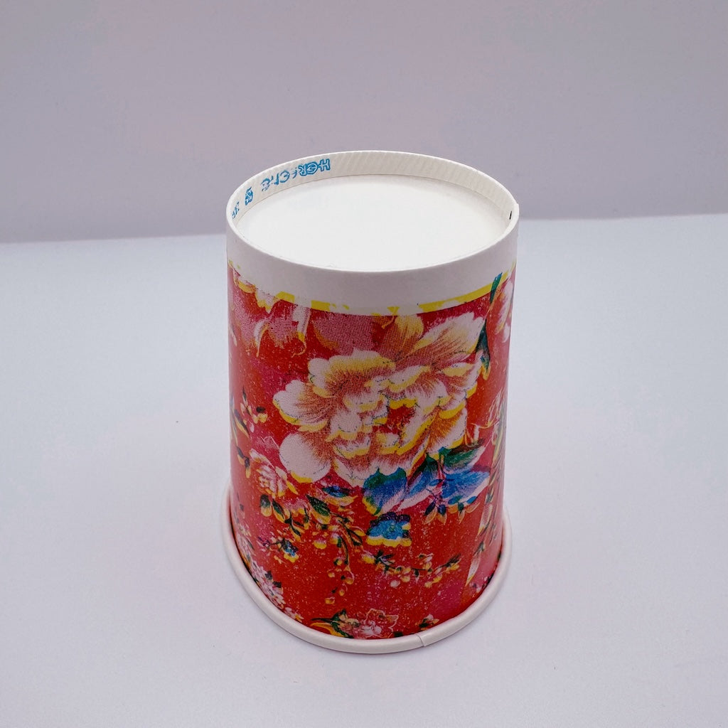 台湾 客家花布柄 紙コップ 10個入セット（台湾花布）｜台灣客家花布