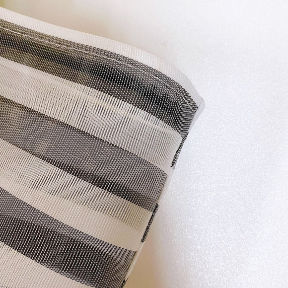 台湾製 モノトーンボーダー（ブラック・グレー） 漁師網 ナイロンバッグ (茄芷袋) ショルダーストラップタイプ｜Mサイズ｜黑灰條紋款 茄芷袋 肩背款