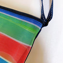 台湾製 漁師網 ナイロンバッグ (茄芷袋) 台湾カラー ボーダー ショルダーバッグ｜茄芷袋 斜背包（小書包）