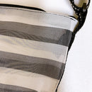 台湾製 モノトーンボーダー（ブラック・グレー）漁師網 ナイロンバッグ (茄芷袋) ショルダーバッグ｜黑灰條紋款 茄芷袋 斜背包（小書包）