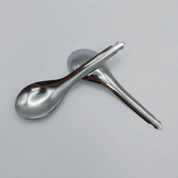 ステンレス製 金魚印 台湾レンゲ ストレート スリム（底なし）｜金魚牌 不銹鋼圓底台匙（台式湯匙）