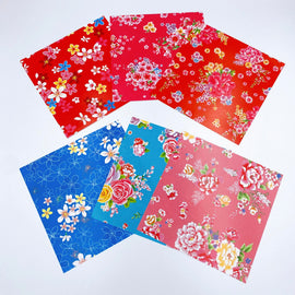 台湾花布 客家花布 折り紙 おりがみ 折り紙用 （大）｜客家花布摺紙 15x15cm（6種類柄各4枚・合計24枚入り）