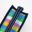 台湾製 漁師網 ナイロンドリンクバッグ（水筒カバー・水筒ホルダー・水筒入れ）肩掛けタイプ チェック柄｜茄芷袋飲料袋 彩格款 肩背式