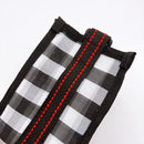 台湾製 漁師網 ナイロンドリンクバッグ（水筒カバー・水筒ホルダー・水筒入れ）肩掛けタイプ チェック柄 モノトーン（ブラック・ホワイト）｜茄芷袋飲料袋 黑白格紋 肩背式