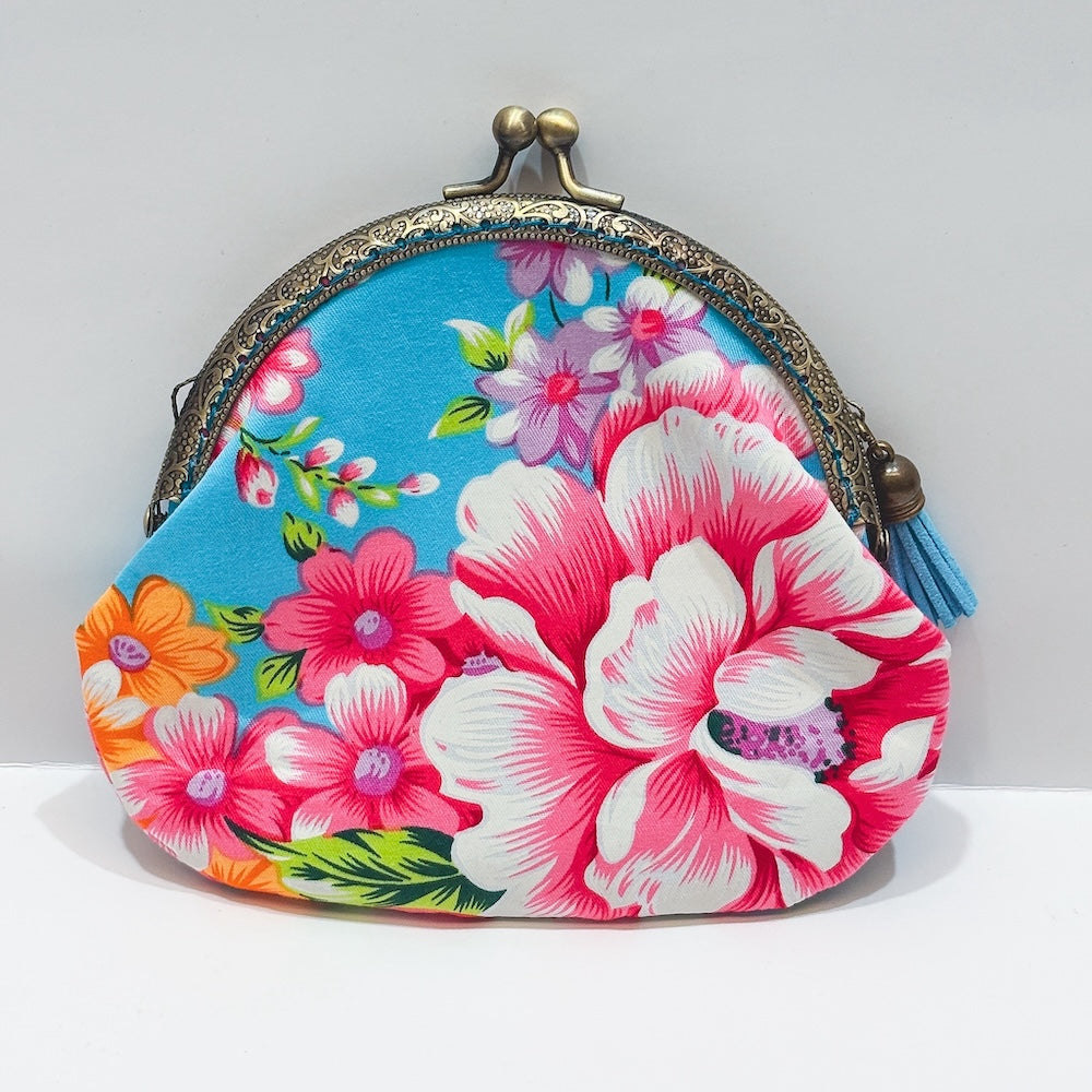 Hakka Rainy 客家花布 がま口ポーチ｜古銅金口金包｜台湾花布 | Taiwan