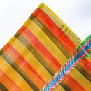 台湾製 ボーダー柄（オレンジ・ブラック・レッド）漁師網 ナイロンバッグ (茄芷袋)｜Sサイズ｜橘黑紅條紋款 茄芷袋