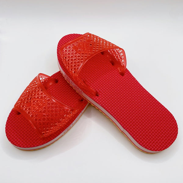 台湾 馴染みの室内サンダル 浴室用スリッパ（赤）サイズ：10.5・11・11.5・12号｜台灣 室內拖鞋 紅色