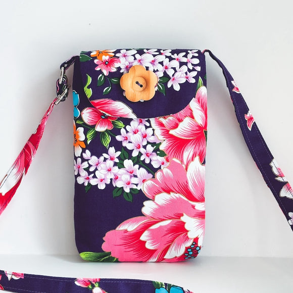 Hakka Rainy 客家花布 スマホショルダーバッグ（サコッシュ）｜手機肩背包｜台湾花布
