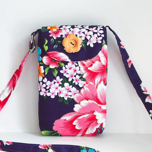 Hakka Rainy 客家花布 スマホショルダーバッグ（サコッシュ）｜手機肩背包｜台湾花布