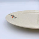 台湾レトロ メラミン製 冷菜用楕円皿 いちばん文字・なす柄｜台灣路邊攤用 美耐皿腰只盤 一番平假名・茄子