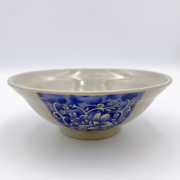 台湾レトロ メラミン製 魯肉飯・鶏肉飯用ボウル 飯碗 花柄｜台灣路邊攤用 美耐皿生意碗（魯肉飯碗） 藍花紋